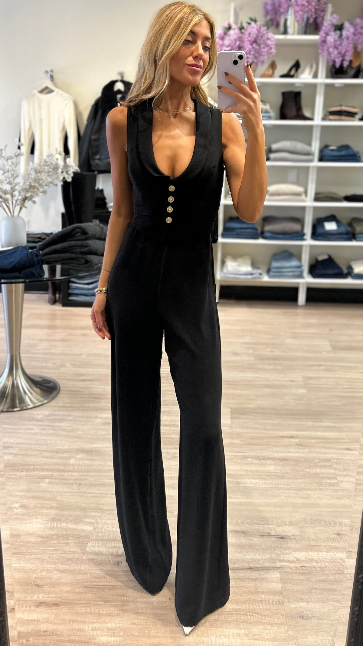 Amanda Uprichard Nathan Jumpsuit in Black