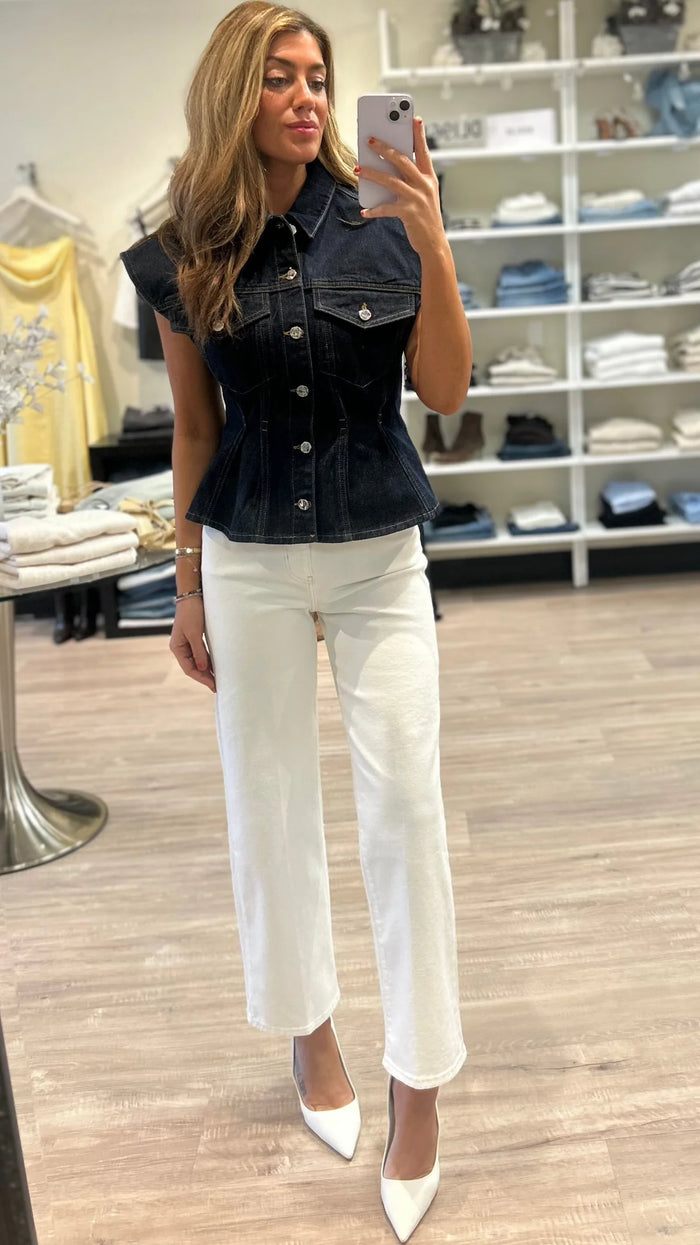 Frame Denim The Nipped Vest in Rinse