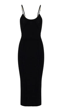 Osis Studio Violet Knit Midi Dress in Black