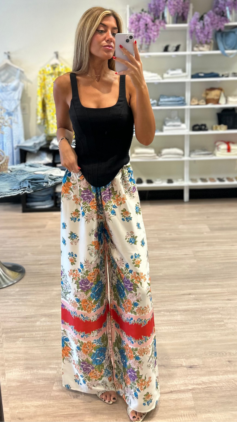 Ronny Kobo Boyer Pant in Muneca Floral Scarf Print