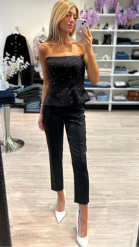 Generation Love Tula Satin Pant in Black