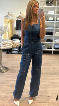 LNA Jordyn Denim Top in Blue