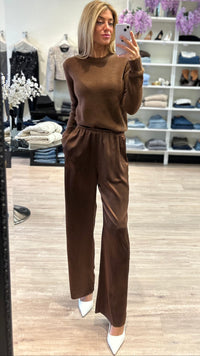 Enza Costa Silk Satin Pantlet in Nutmeg