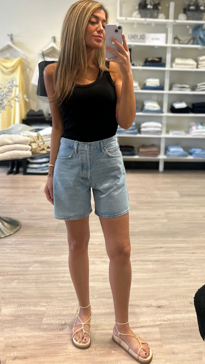 AGOLDE Denim Dame High Rise Baggy Short in Coax