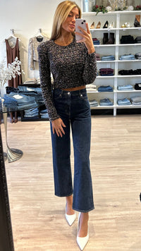 Allison New York Rory Sequin Top in Black Multi