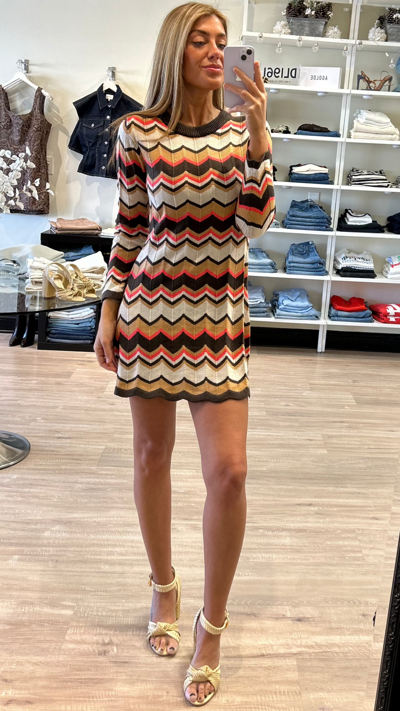Heartloom Aston Long Sleeve Knit Dress in Coco
