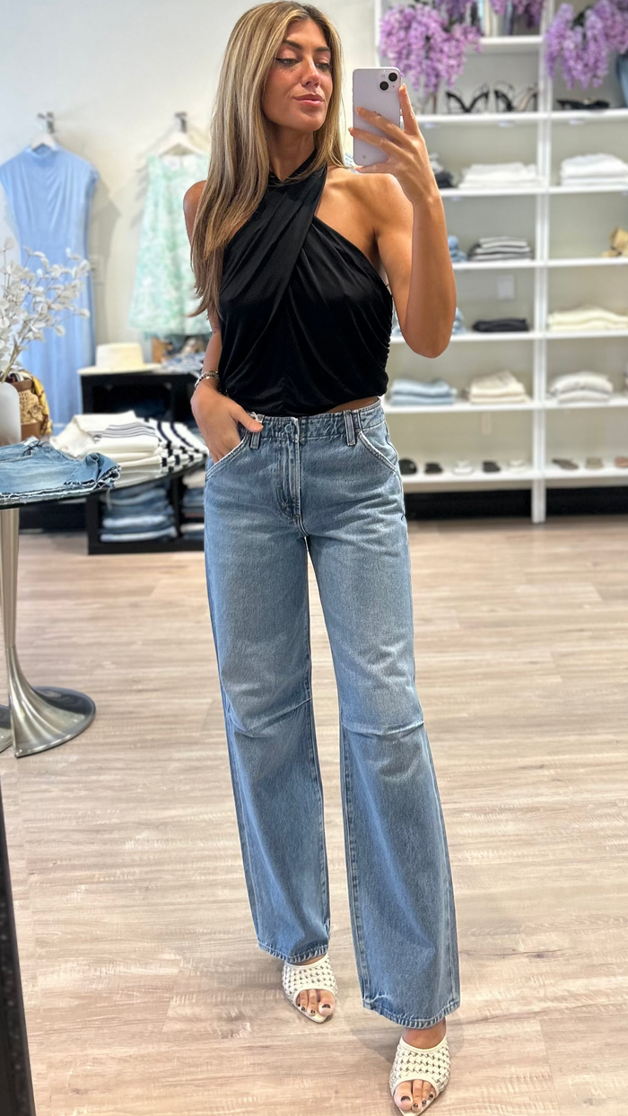 Generation Love Edith Halter Top in Black