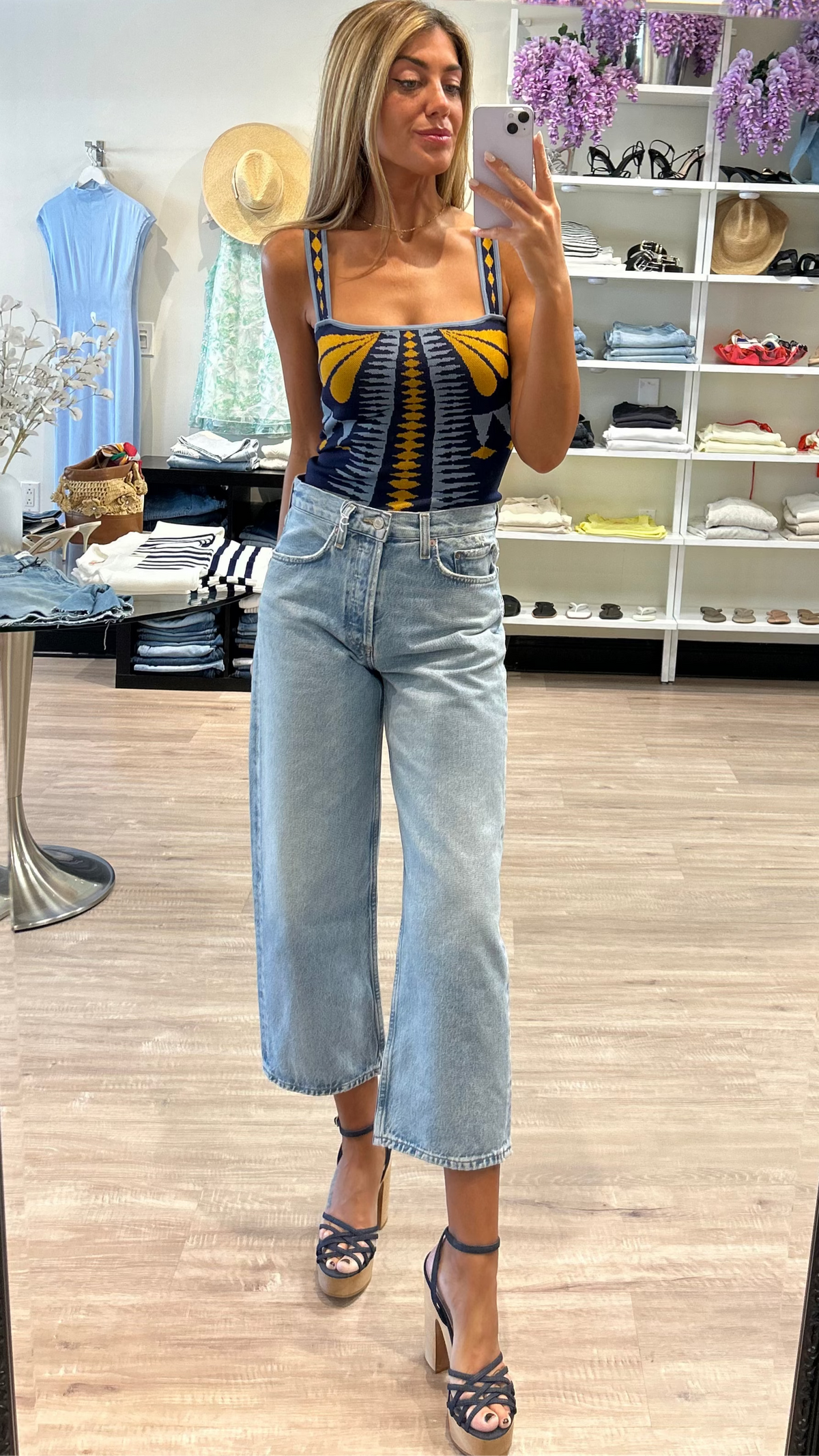 Misa Briar Knit Top in Butterfly Jacquard