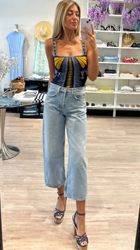 Misa Briar Knit Top in Butterfly Jacquard
