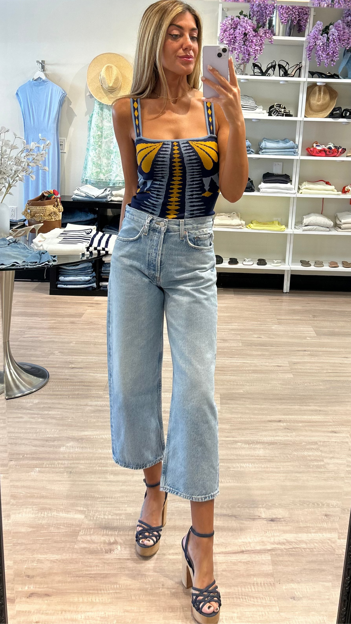 Misa Briar Knit Top in Butterfly Jacquard