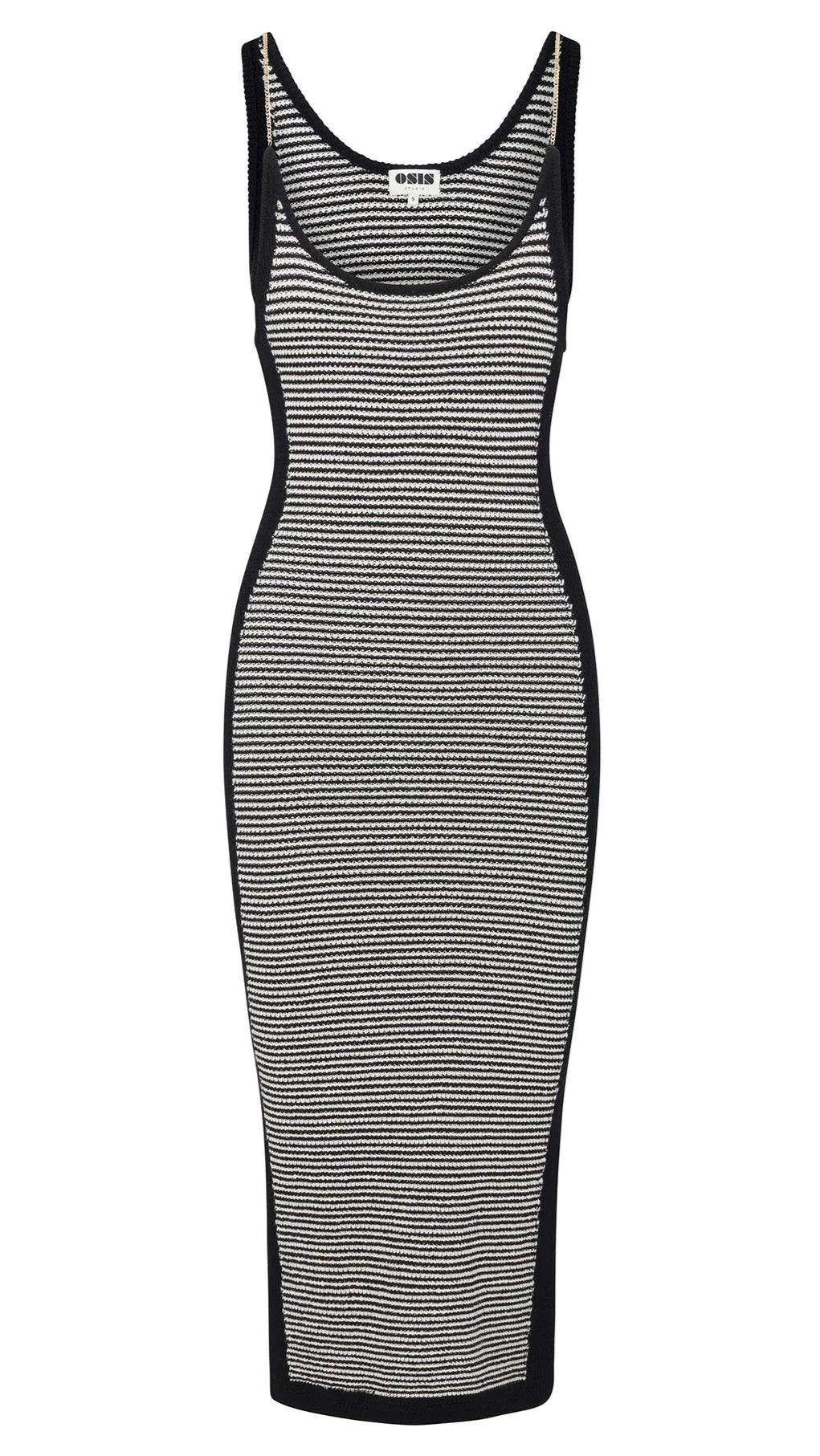 Osis Studio Monica Knit Midi Dress in White/Black