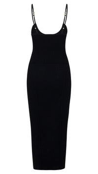 Osis Studio Violet Knit Midi Dress in Black