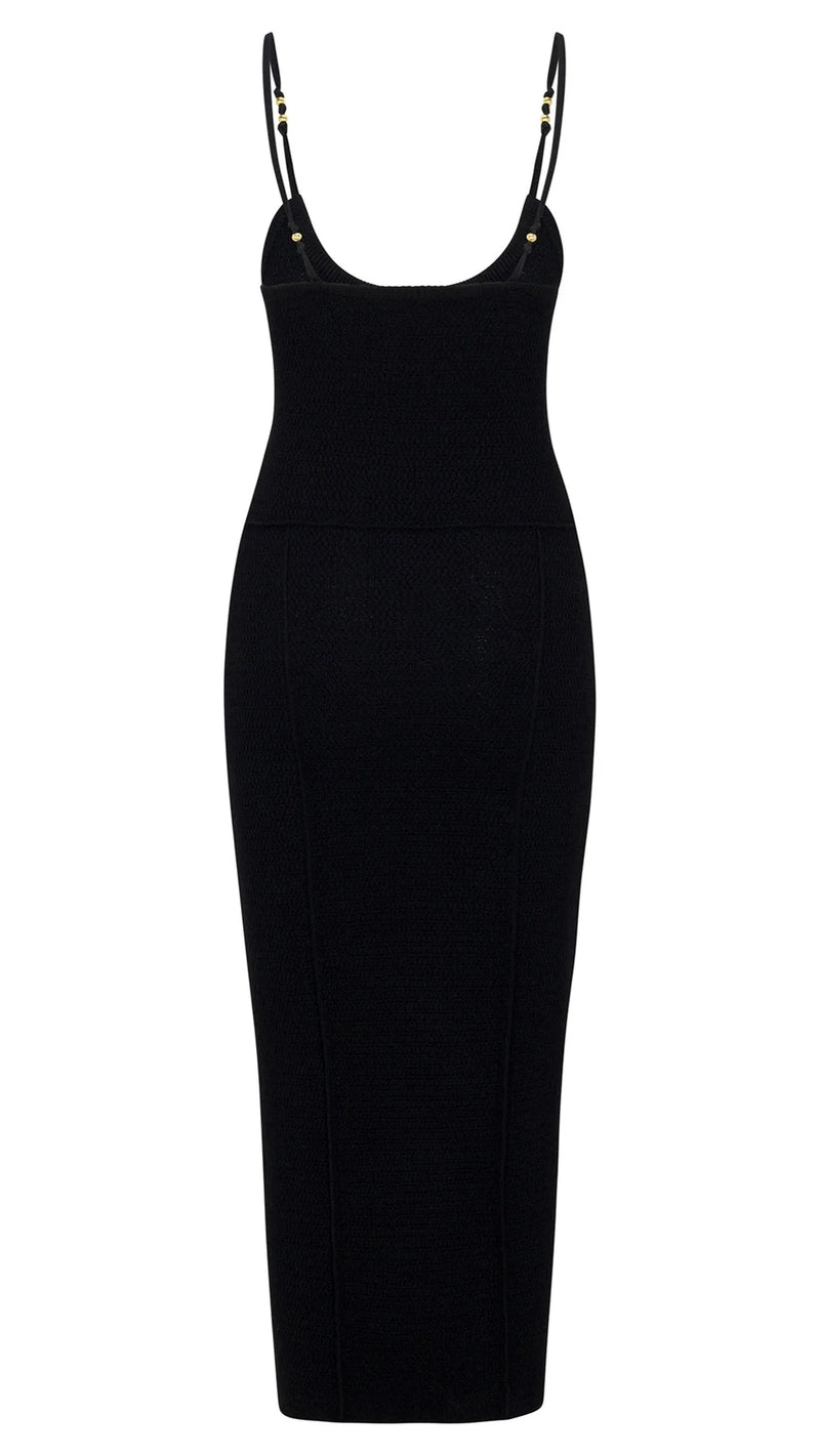 Osis Studio Violet Knit Midi Dress in Black