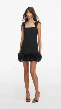 Self Portrait Crepe 3D Flower Mini in Black