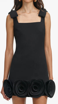 Self Portrait Crepe 3D Flower Mini in Black