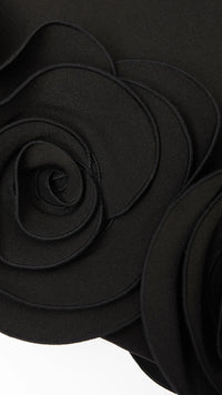 Self Portrait Crepe 3D Flower Mini in Black