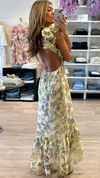 Misa Septima Open Back Maxi Dress in Lucent Blooms