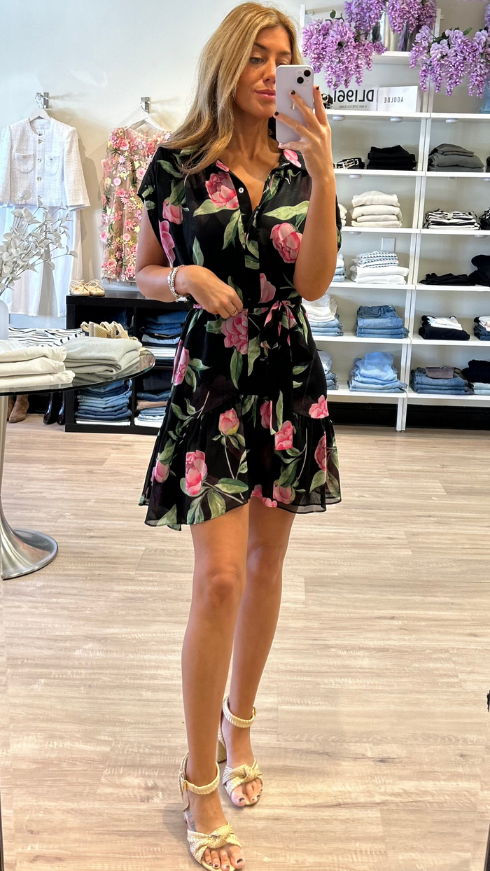 Misa Lora Mini Dress in Pink Peony