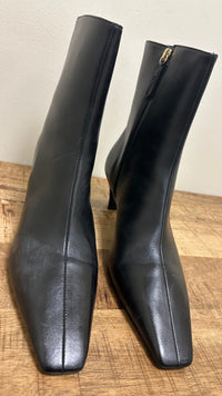 Schutz Dellia Nappa Leather Short Bootie in Black
