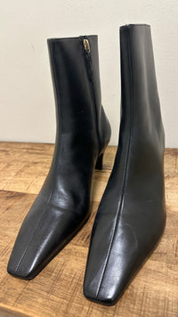 Schutz Dellia Nappa Leather Short Bootie in Black