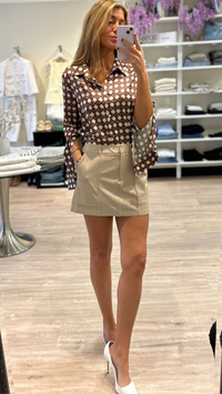 Commando Faux Leather Utility Micro Mini Skirt in Sand