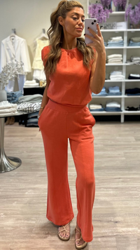 Nation LTD Reece Flare Sweatpants in Coral Kiss