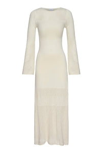 Misa Irene Long Sleeve Knit Maxi Dress in Ivory