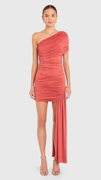 Amanda Uprichard Cierra One Shoulder Mini Dress in Santa Fe