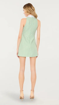 Likely Athena Collared Tweed Mini Dress in Seafoam