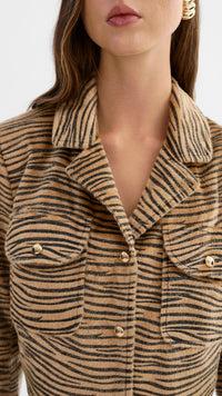Lamarque Jaylee Faux Hair Jacket in Tiger Print