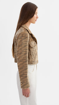 Lamarque Jaylee Faux Hair Jacket in Tiger Print