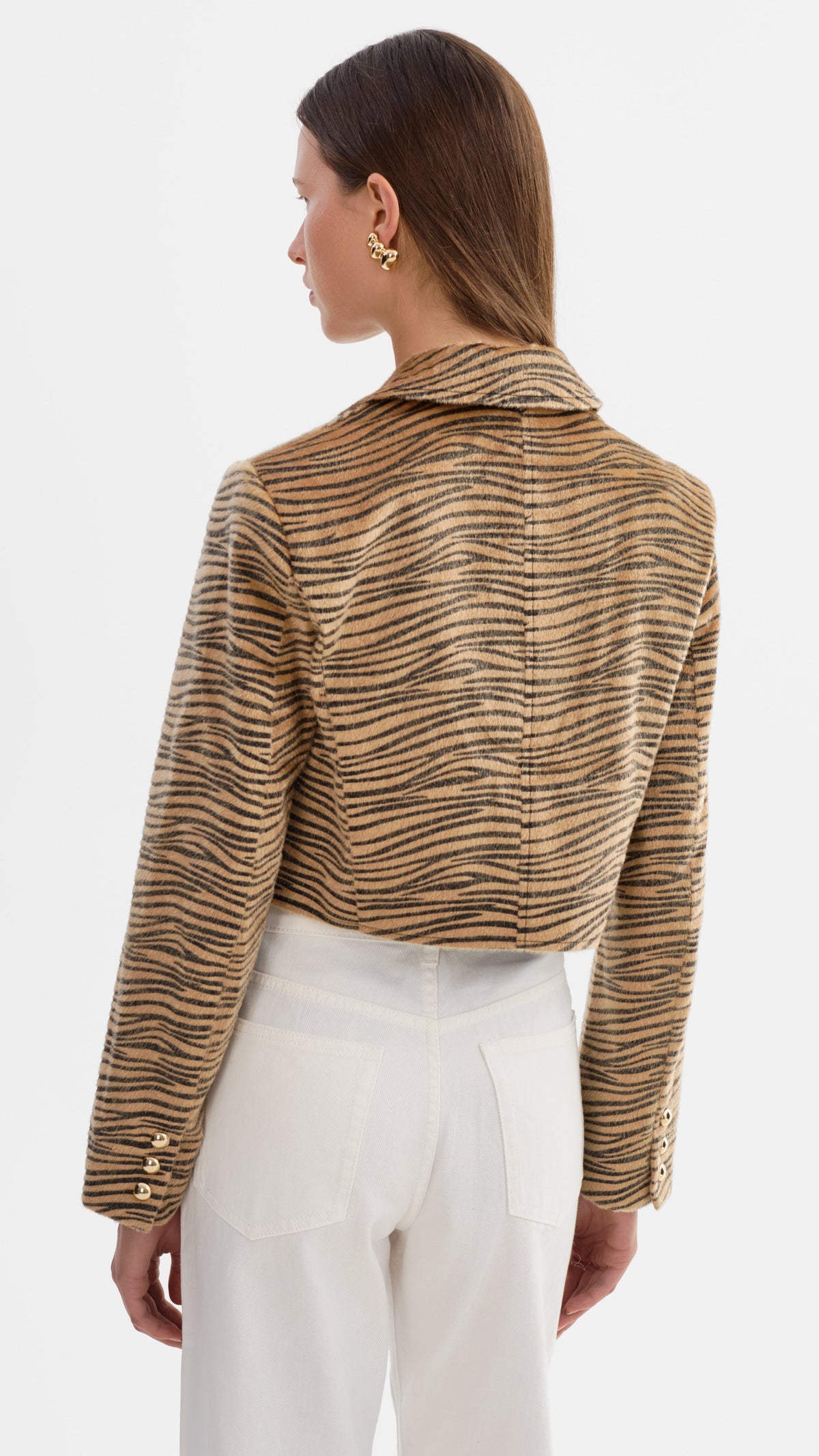 Lamarque Jaylee Faux Hair Jacket in Tiger Print