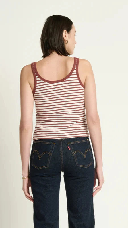 Nation LTD Jil Lace Up Tank in Sable Stripe