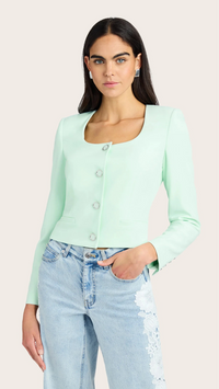 Generation Love Jina Crepe Blazer in Seafoam