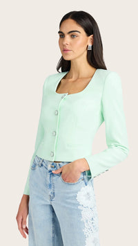Generation Love Jina Crepe Blazer in Seafoam