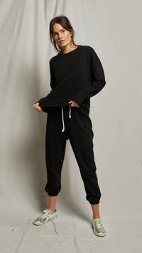Perfect White Tee Johnny French Terry Easy Sweatpants in Black