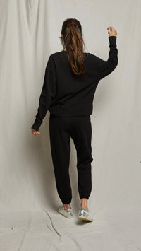 Perfect White Tee Johnny French Terry Easy Sweatpants in Black