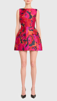 Amanda Uprichard Banco Textured Mini Dress in Pink Multi