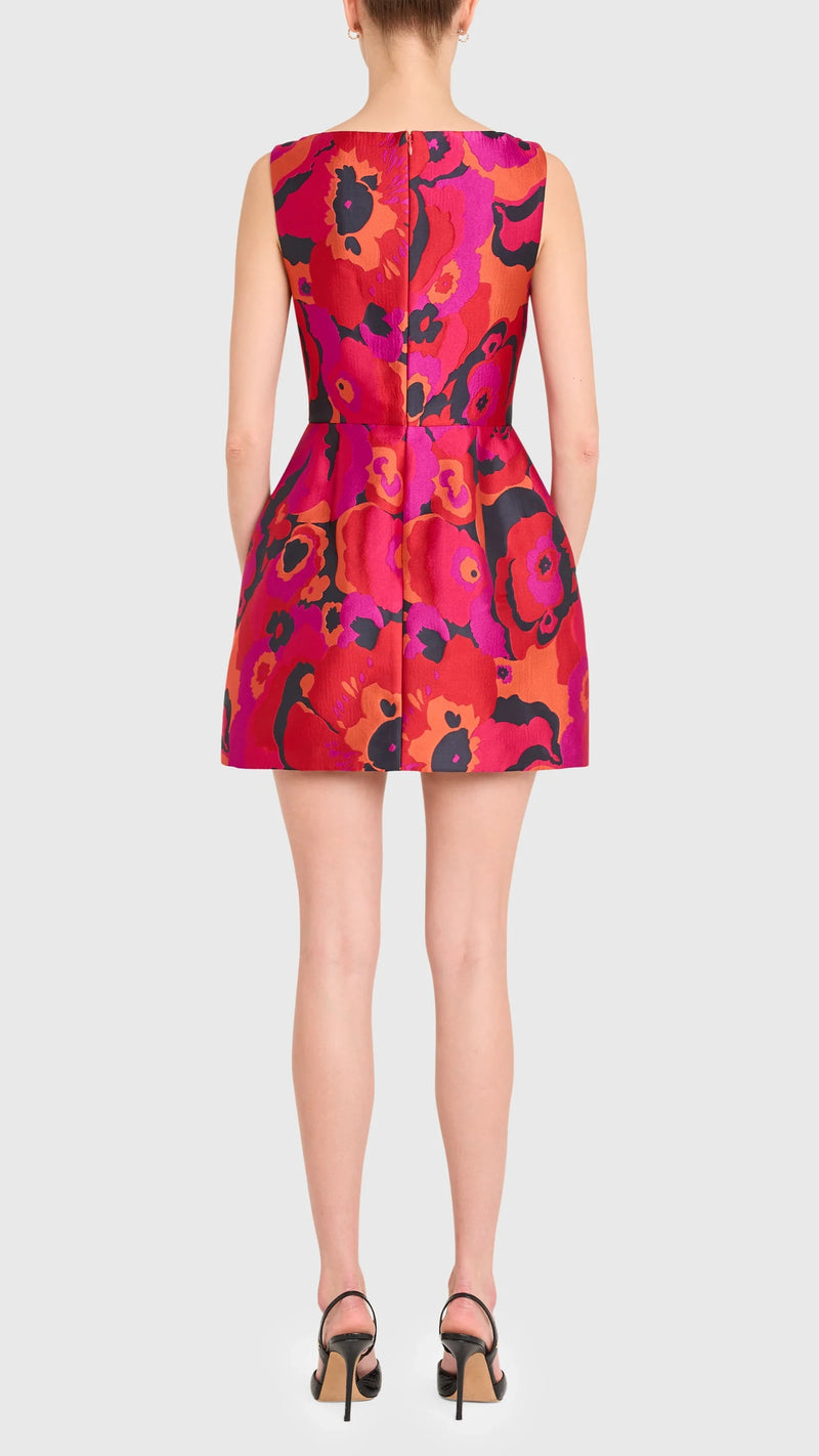Amanda Uprichard Banco Textured Mini Dress in Pink Multi