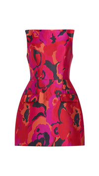 Amanda Uprichard Banco Textured Mini Dress in Pink Multi