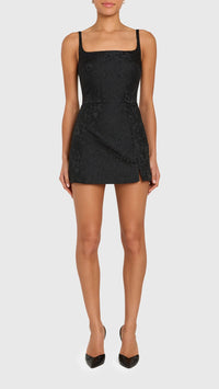 Amanda Uprichard Rhonda Romper in Black Jacquard