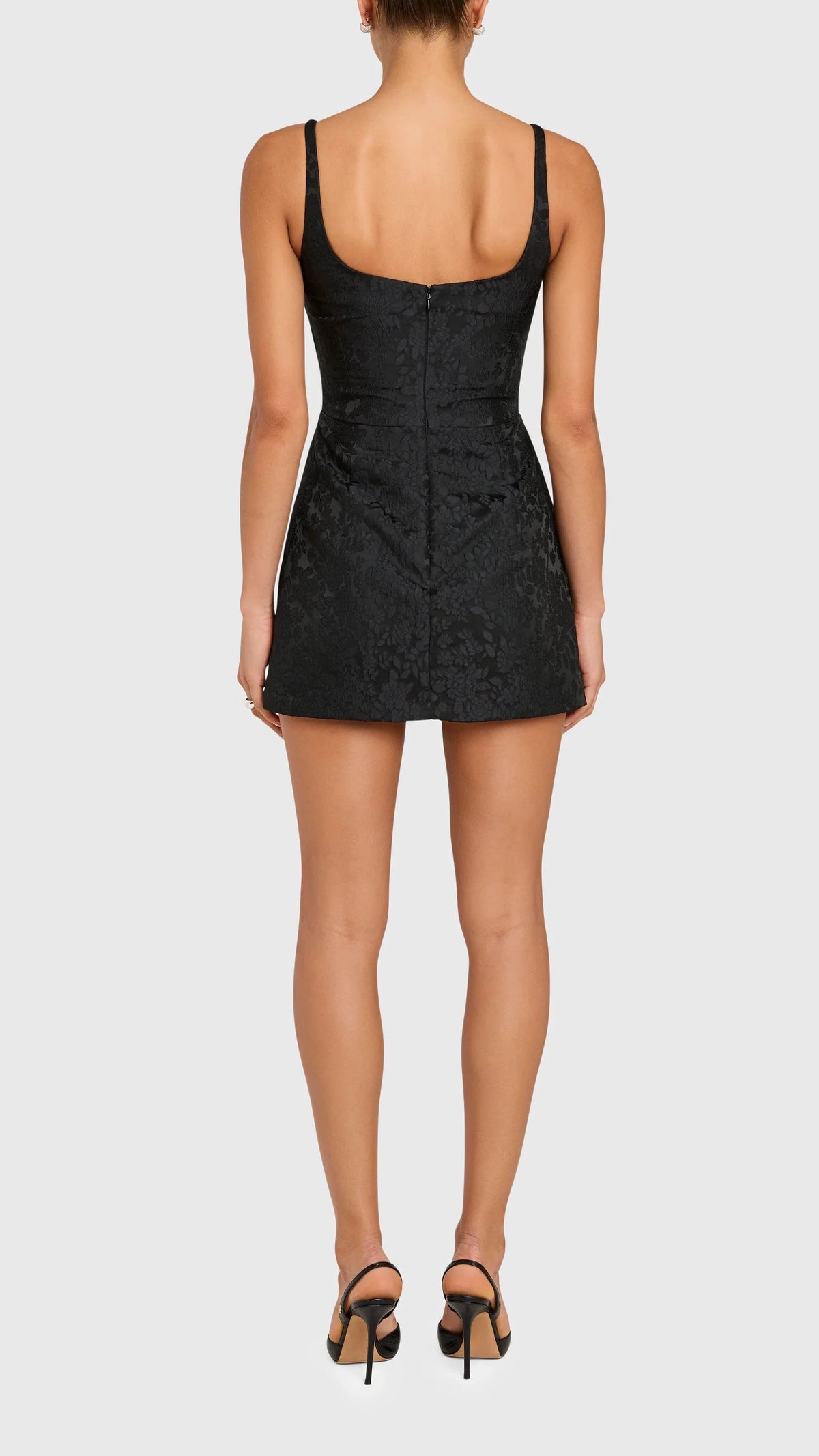 Amanda Uprichard Rhonda Romper in Black Jacquard