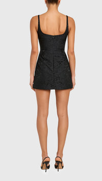 Amanda Uprichard Rhonda Romper in Black Jacquard