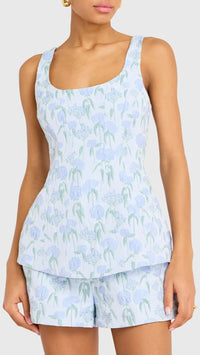 Amanda Uprichard Empire Top in Flores Brocade