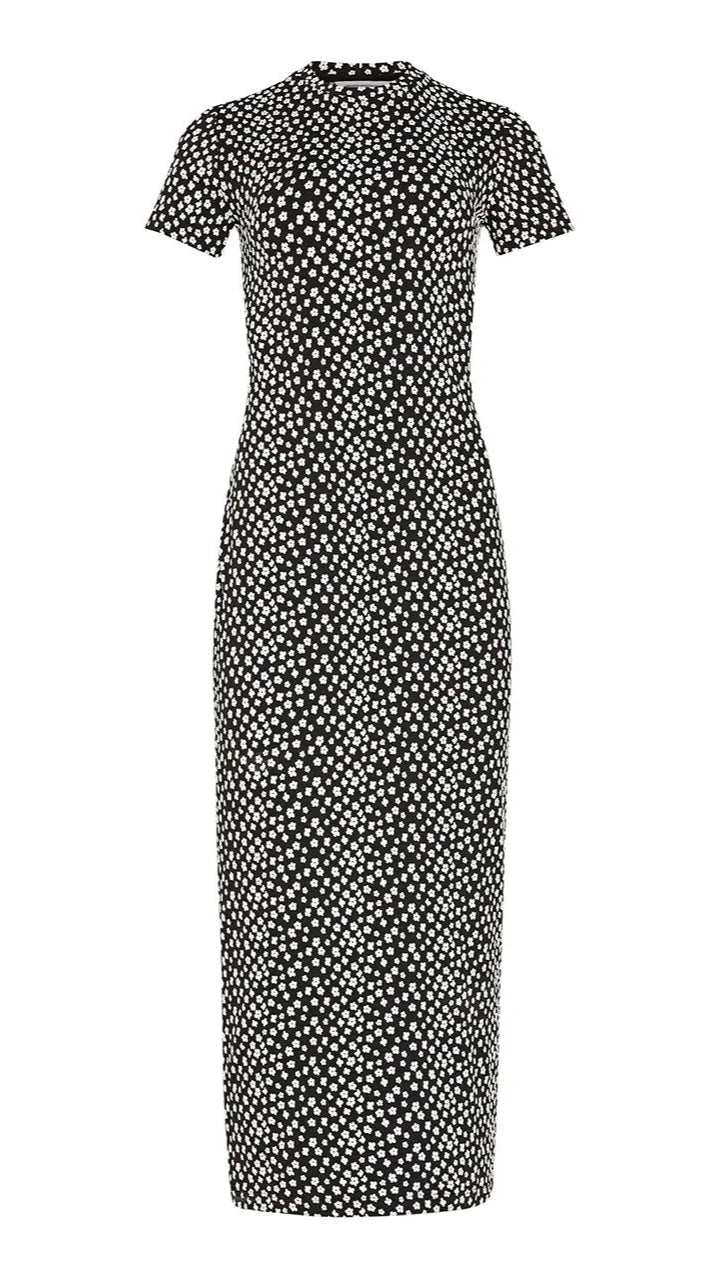 Amanda Uprichard Rosaria Midi Dress in Black/White