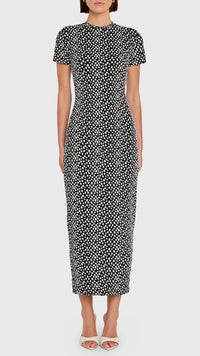 Amanda Uprichard Rosaria Midi Dress in Black/White
