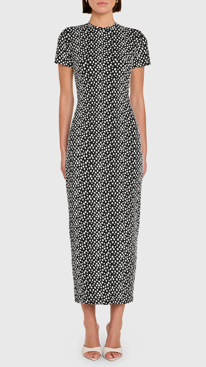 Amanda Uprichard Rosaria Midi Dress in Black/White