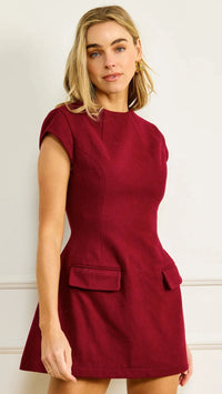 Line and Dot Noelia Mini Dress in Bordeaux