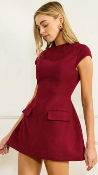 Line and Dot Noelia Mini Dress in Bordeaux