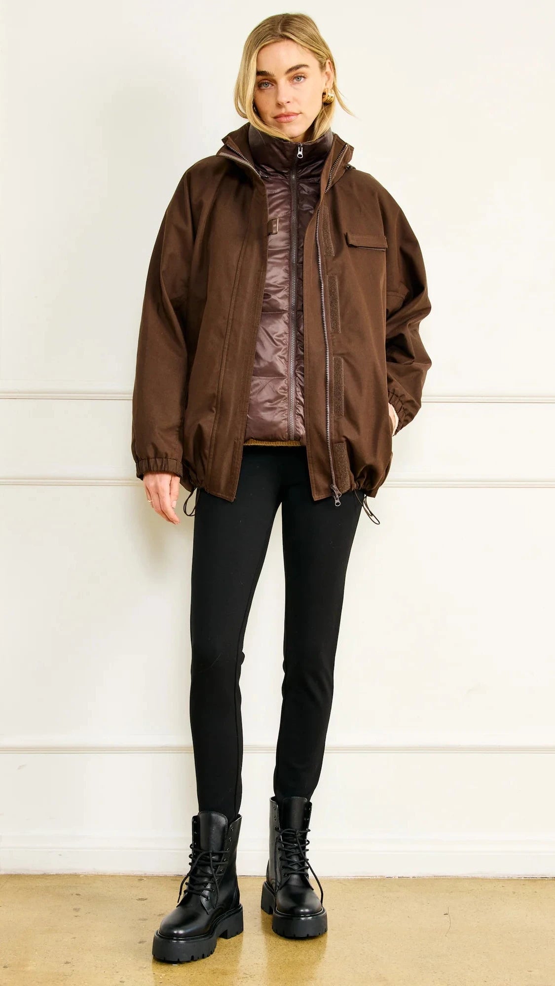 Line and Dot Forest Anorak Jacket in Choco